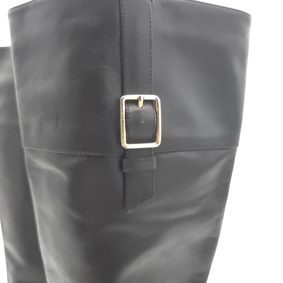Cole Haan Black Leather Knee High Heeled‎ Boots Platform Size 7B - Picture 6 of 9